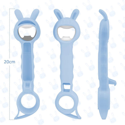 All-purpose opener - Opener - Bottle opener - Beer opener - Jar lid opener - Jar opener - Beer opener - Aids for the Elderly - 4-in-1 Jar opener - Kitchen Aid - Multifunctional - For Home Kitchen/Bars/Cocktail parties - Blue - 20 cm - Image 5