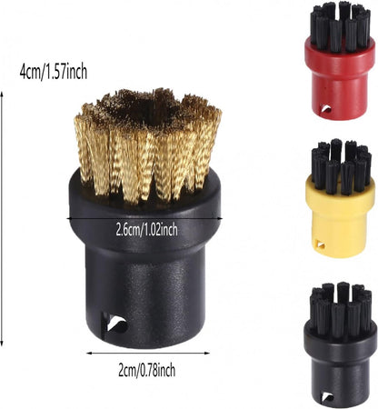 Brush Set for Steam Cleaner - 4 Pieces - Round Brush Set - Suitable for Kärcher SC1, SC2, SC3, SC4, SC5, SC7, CTK10 - Steam Cleaner Brushes - Steam Cleaning Brushes - Powerful Stain Removal - Hard-to-Reach Places - Image 5