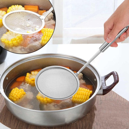 Skimmer - 2 Pieces - Deep-frying Spoon - Deep-frying Scoop - Food Sieve - Skimmer Spoon - Colander Spoon - Draining Potatoes/Vegetables/Pasta - Cooking Supplies - Kitchen Tools - Skimmer Spoon - Sieve - Colander - Hanging - With Handle - ø14 cm - Stainles - Image 5