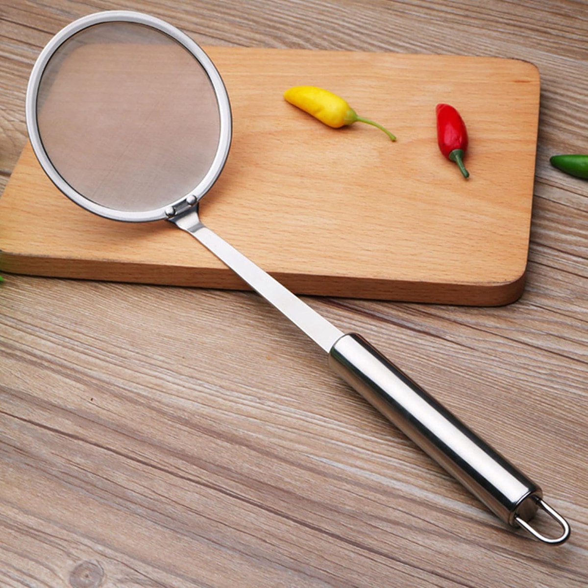 Skimmer - 2 Pieces - Deep-frying Spoon - Deep-frying Scoop - Food Sieve - Skimmer Spoon - Colander Spoon - Draining Potatoes/Vegetables/Pasta - Cooking Supplies - Kitchen Tools - Skimmer Spoon - Sieve - Colander - Hanging - With Handle - ø12 Cm - Stainles - Image 3