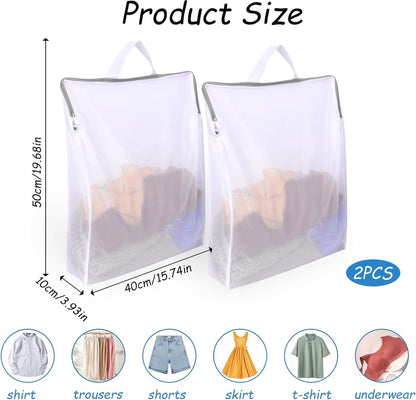 Laundry Bags 2 Pieces - Laundry Bags - Laundry Nets - Laundry Bags with Zippers - Protect Your Laundry and Washing Machine - 50x40x10 Cm - Large Laundry Net - Mesh Laundry Bags with Zippers - Reusable Laundry Bag with Handle - For Home, Dormitory, Hotel,  - Image 5
