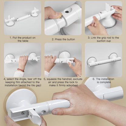 Bathroom Grab Bar 35 cm - Bath Grab Bar - Shower Grab Bar - Fluorescent - Bathroom and Shower Grab Bar with Suction Cup - Moisture-Resistant - Safety Grab Bar - Handle for the Elderly and Children - Handle / Wall Grab Bar for Bathroom / Shower / Toilet -  - Image 5