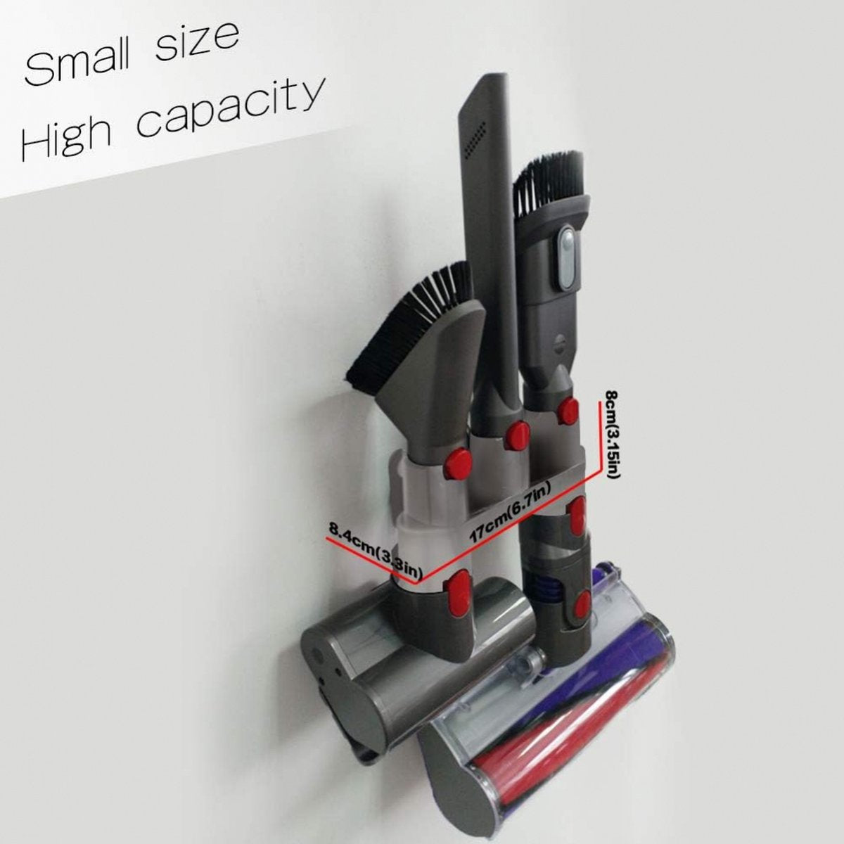 Wall Mount Suitable for Dyson Vacuum Cleaner V7/V8/V10/V11 Accessories - Suspension System - Wall Bracket - Wall Holder - Wall Mount - Docking Station - Can Hold 5 Accessories - Mounting Materials Included - Image 3