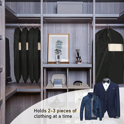 Garment Bags - 5 x Black Garment Bag with Zipper 60x150 - Garment Bags - Clothing Storage Bag - Protective Cover for Clothing - Storage Bags - Storage - Store/Organize Clothing - Waterproof - Dustproof - Viewing Window - Coat/Jacket/Costume Cover - Image 2