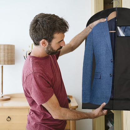 Garment Bags - 5 x Black Garment Bag with Zipper 60x150 - Garment Bags - Clothing Storage Bag - Protective Cover for Clothing - Storage Bags - Storage - Store/Organize Clothing - Waterproof - Dustproof - Viewing Window - Coat/Jacket/Costume Cover - Image 3