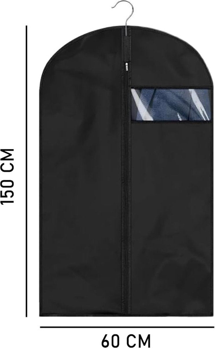 Garment Bags - 5 x Black Garment Bag with Zipper 60x150 - Garment Bags - Clothing Storage Bag - Protective Cover for Clothing - Storage Bags - Storage - Store/Organize Clothing - Waterproof - Dustproof - Viewing Window - Coat/Jacket/Costume Cover - Image 5