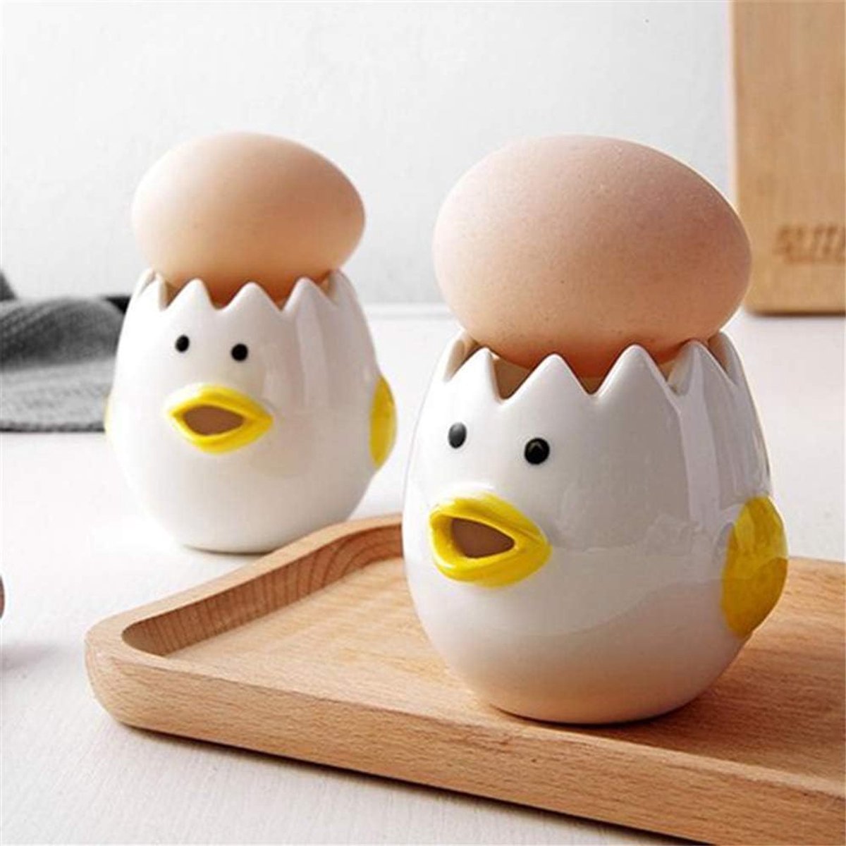 Egg separator - Creative egg separator - Professional Egg Separator - Efficient Egg Separator - Egg Yolk Separator - Separating Eggs - Egg Splitter - Egg - Egg Yolk Separator - for Baking Cakes - funny for kitchen, bakery, camping (yellow) - 1 piece - Image 4
