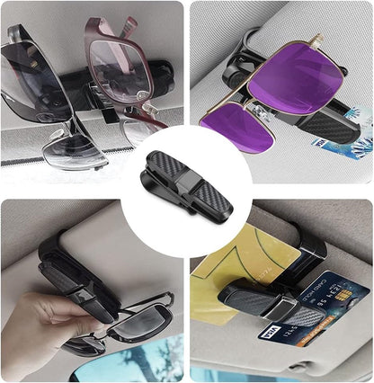 Glasses Clip Holder for Car Glasses - Universal Car Glasses Clip - Car Sunglasses Holder - 180 Degree Rotatable - Sunglass Visor - Also Suitable for Business Cards - For All Vehicle Models and Sun Visors - 2 Pieces - Image 5