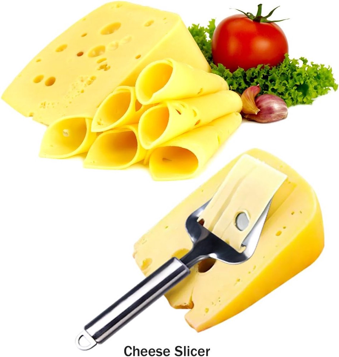 Cheese Slicer - Professional Cheese Slicer - Multifunctional Cheese Slicer - Hard Cheese Slicer - Soft Cheese Slicer - High-quality Vegetable Cheese Slicer and Paring Knife - Kitchen Utensils - Kitchen Accessories - Wall Mountable - Stainless Steel - Silv - Image 4