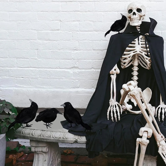 Crow - 3-piece - Halloween - Halloween Decoration - Pigeon Repeller Crow - Scarecrow - Halloween crows - artificial feathered crows - realistic raven birds decorations - party Prop - for indoors / outdoors / festivals / parties / Halloween - Image 2