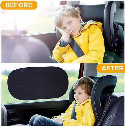 Car Sunshade - Car Sunshade Side Window - 1 Pair 50 x 30 Cm and 1 Pair 44 x 38 Cm - Baby Car Sunshade - Electrostatic Adsorption - Privacy Protection - Car Sun Protection - UV Protection - Side Window - Safe Driving - With Storage Bag - Black - Image 2