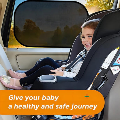 Car Sunshade - Car Sunshade Side Window - 1 Pair 50 x 30 Cm and 1 Pair 44 x 38 Cm - Baby Car Sunshade - Electrostatic Adsorption - Privacy Protection - Car Sun Protection - UV Protection - Side Window - Safe Driving - With Storage Bag - Black - Image 4