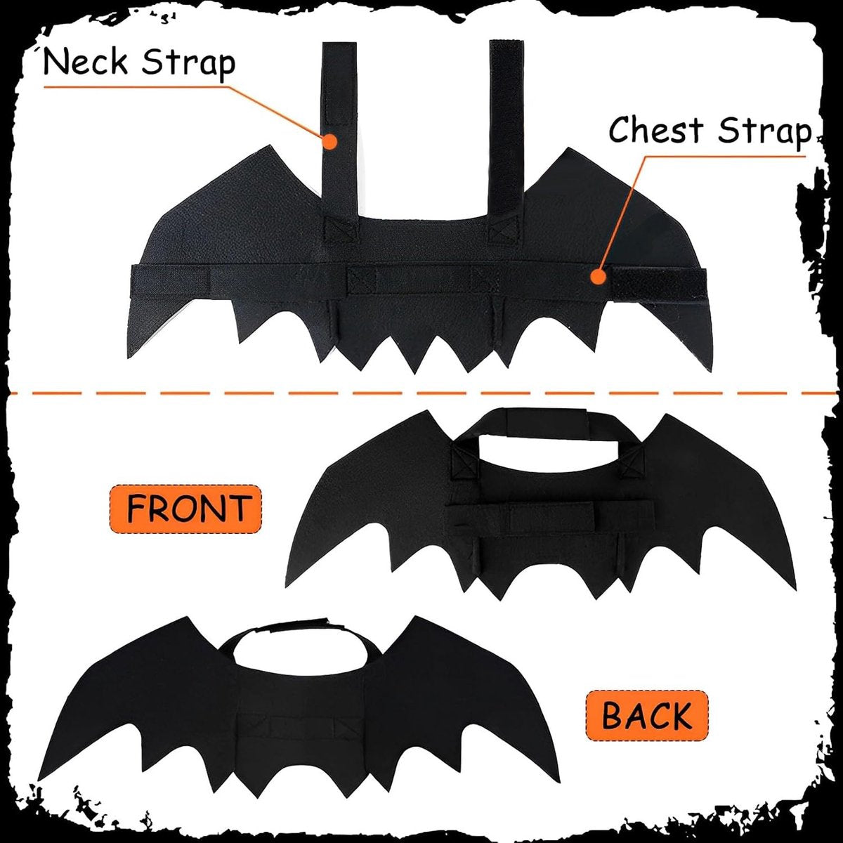 Dog - Cat - Creative Animal Clothing - Dog Costume - Halloween - Christmas - Bat Wings - Cat Clothing - Christmas Clothing - Bat Wings Costume - Black - for Home / Party / Festival / Christmas / Halloween / Christmas - Image 2