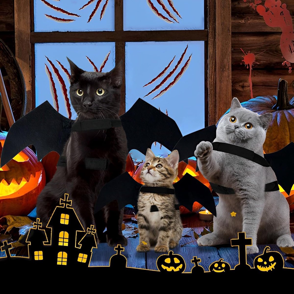 Dog - Cat - Creative Animal Clothing - Dog Costume - Halloween - Christmas - Bat Wings - Cat Clothing - Christmas Clothing - Bat Wings Costume - Black - for Home / Party / Festival / Christmas / Halloween / Christmas - Image 3