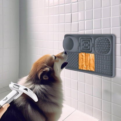 Lick Plate - Lick Mats for Dogs - Dog Snuffle Mat - Lick Mat - Feeding Mat - Slow Feeder - Anti-Gulp - Distraction Pad - For Dog Bathing, Training, Coat Care and Claw Care - With 1 Spatula - Grey - 1 Piece - Image 3