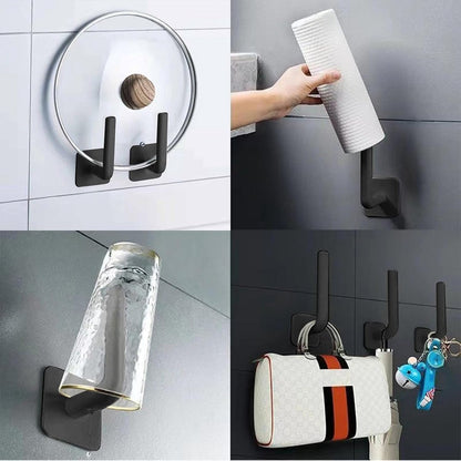Wall Coat Rack - 4 Pieces - Wall Hook - Self-Adhesive Hanging Hook - Towel Hooks - Coat Hook - Single Hook - Metal Wall Hook - Coat Hook Tape - No Drilling Required - Wall Coat Rack - High Quality - Black - Image 4