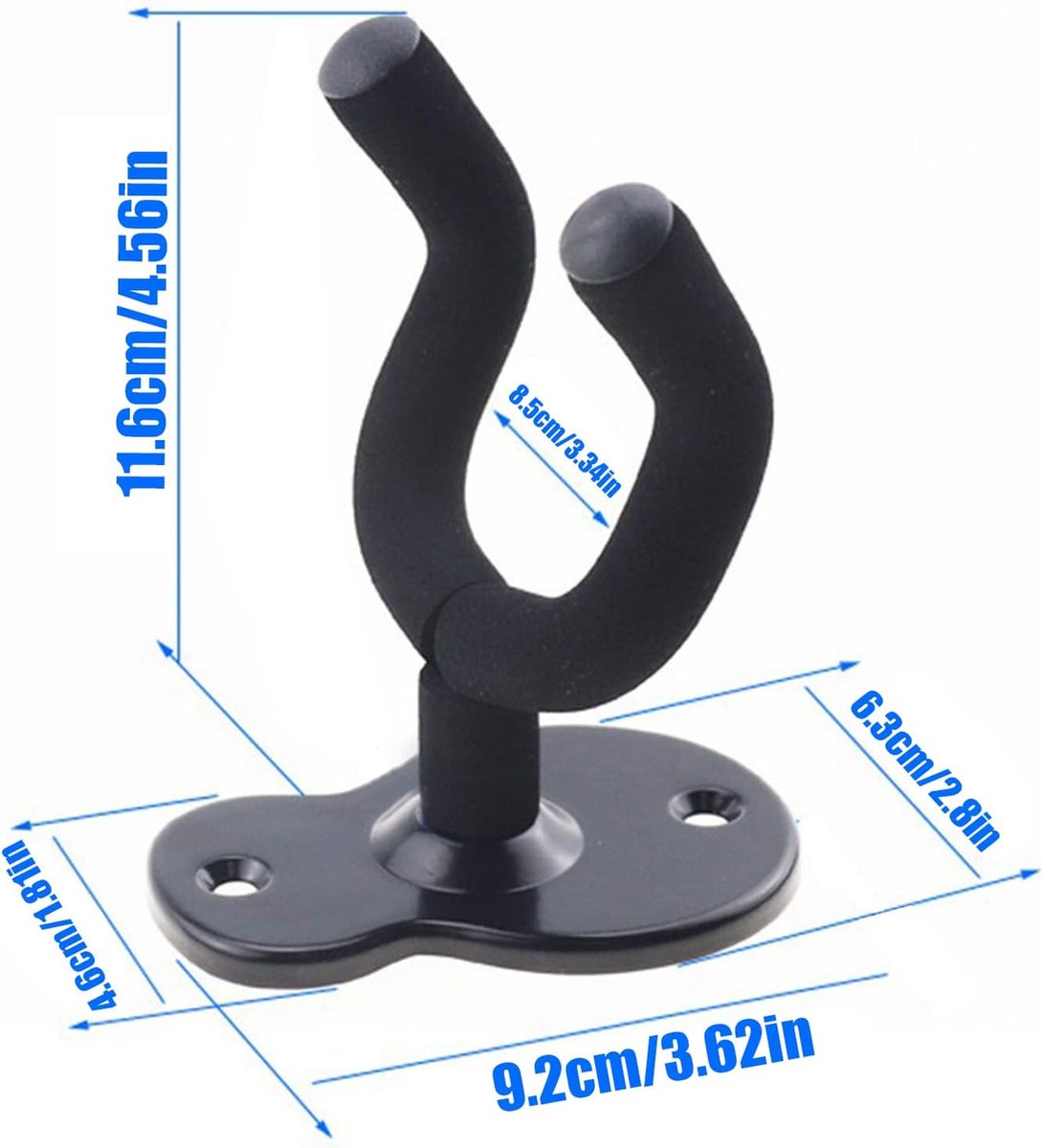 Guitar Wall Bracket - 2 Pieces - Guitar Hook - Wall Mount for Hanging Guitar - Guitar Holder - Guitar Hanger - Guitar Support - Wall Hook - Guitar Hook - Wall-Mounted Guitar Holder - Guitar Accessories - Wall Bracket - Hanger - Hook - Wall Support - Image 5