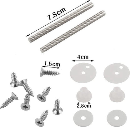 Toilet Seat Hinges Fittings - Mounting Set for Wooden, Resin, and MDF Toilet Seats - Image 3