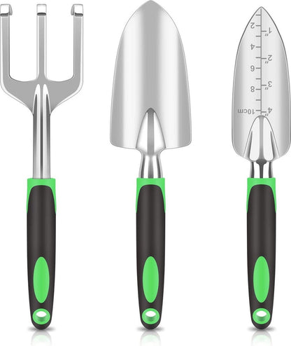 3-Piece Garden Tool Set - Gardening Set - Garden Kit - Tools for the Garden - Hand Tools - Garden Shears - Ideal Garden Gift for Women and Men - For Garden Lovers - Green