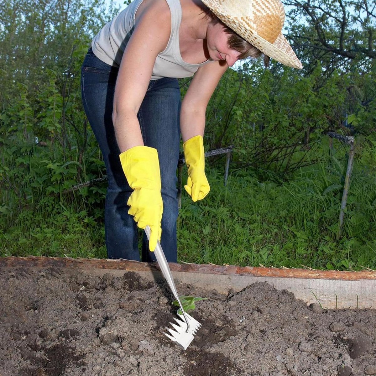Hoe - Hoes - Garden rake - Rake - Weed remover - Garden items - Garden tools - Weed brush - Weed remover - Weed killer - Weed control - Weed remover - Hoe with handle - Handle with hilt - Weed control - Image 4