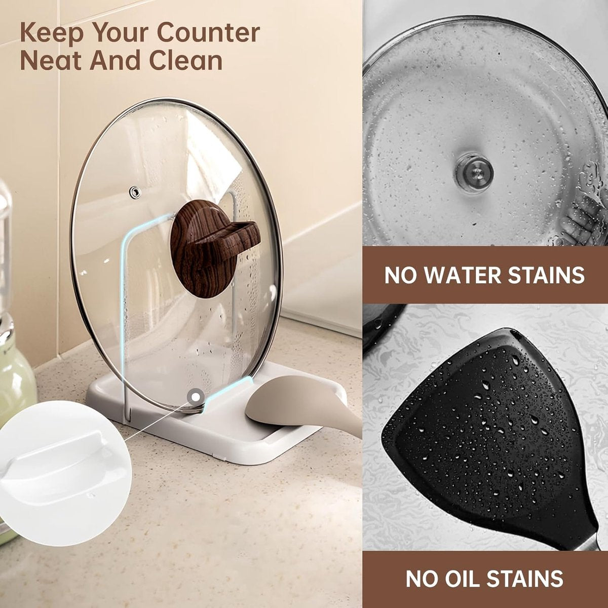 Pot lid holder - Foldable pot lid holder - Lid holder - Lid storage rack - Scratch and rust free - Adjustable - pot lid holder - durable cooking spoon holder - kitchen lid holder - Image 3