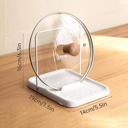 Pot lid holder - Foldable pot lid holder - Lid holder - Lid storage rack - Scratch and rust free - Adjustable - pot lid holder - durable cooking spoon holder - kitchen lid holder - Image 4