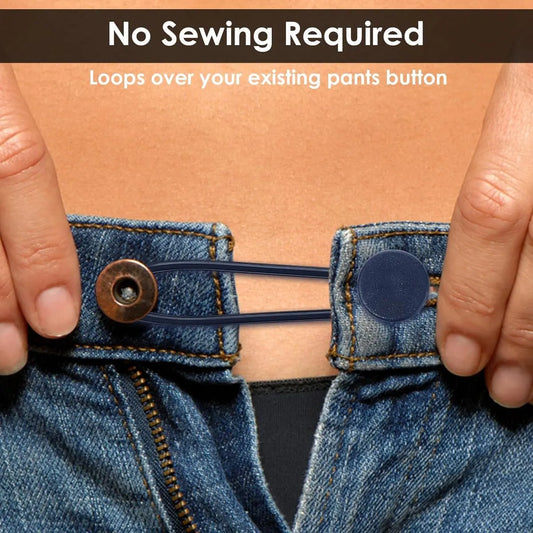 Buttonhole Extender - 12 Pieces - Trouser Expander - 15-17 MM - Silicone - Jeans Trouser Expander - Button Expander - Trouser Buttonhole Extender - Jeans Buttons - Trouser Elastic - Trouser Widening Button - Maternity Trouser Expander - Buttonhole Elastic - Image 2