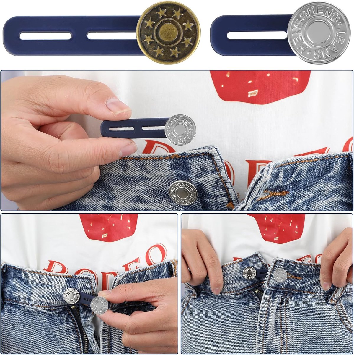Buttonhole Extender - 12 Pieces - Trouser Expander - 15-17 MM - Silicone - Jeans Trouser Expander - Button Expander - Trouser Buttonhole Extender - Jeans Buttons - Trouser Elastic - Trouser Widening Button - Maternity Trouser Expander - Buttonhole Elastic - Image 4