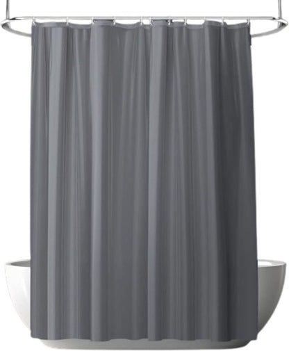 Anti-Mold Shower Curtain - Solid Color - Waterproof - Peva - Shower Curtain 180x200 Cm - Washable - Shower Curtain - Dark Grey - With 12 Shower Curtain Hooks