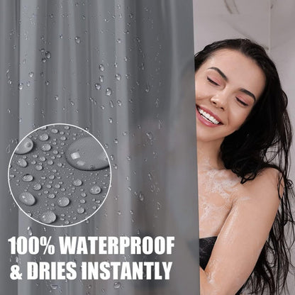 Anti-Mold Shower Curtain - Solid Color - Waterproof - Peva - Shower Curtain 180x200 Cm - Washable - Shower Curtain - Dark Grey - With 12 Shower Curtain Hooks - Image 3