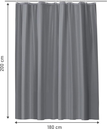 Anti-Mold Shower Curtain - Solid Color - Waterproof - Peva - Shower Curtain 180x200 Cm - Washable - Shower Curtain - Dark Grey - With 12 Shower Curtain Hooks - Image 5