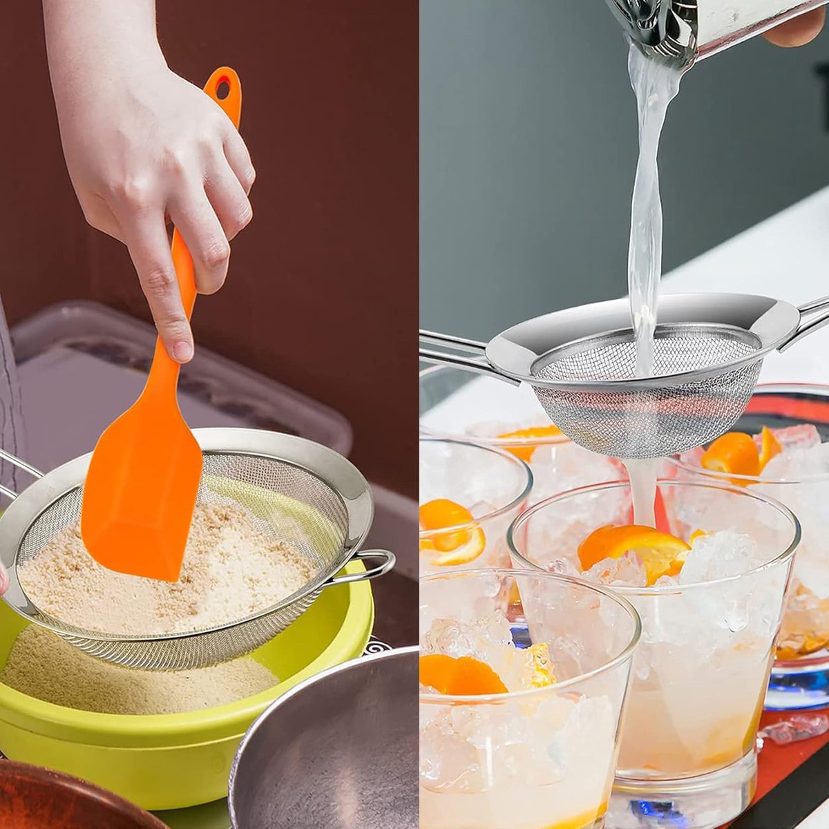 Premium Stainless Steel Sieve Set - 3-Piece Colander - Kitchen Sieve - Small Sieves - Sieve Set - Bowl Sieve - Mini Sieves - Premium Fine Set - Dishwasher Safe - Ø 7, 12 and 18 cm - Sturdy & Durable - Image 5