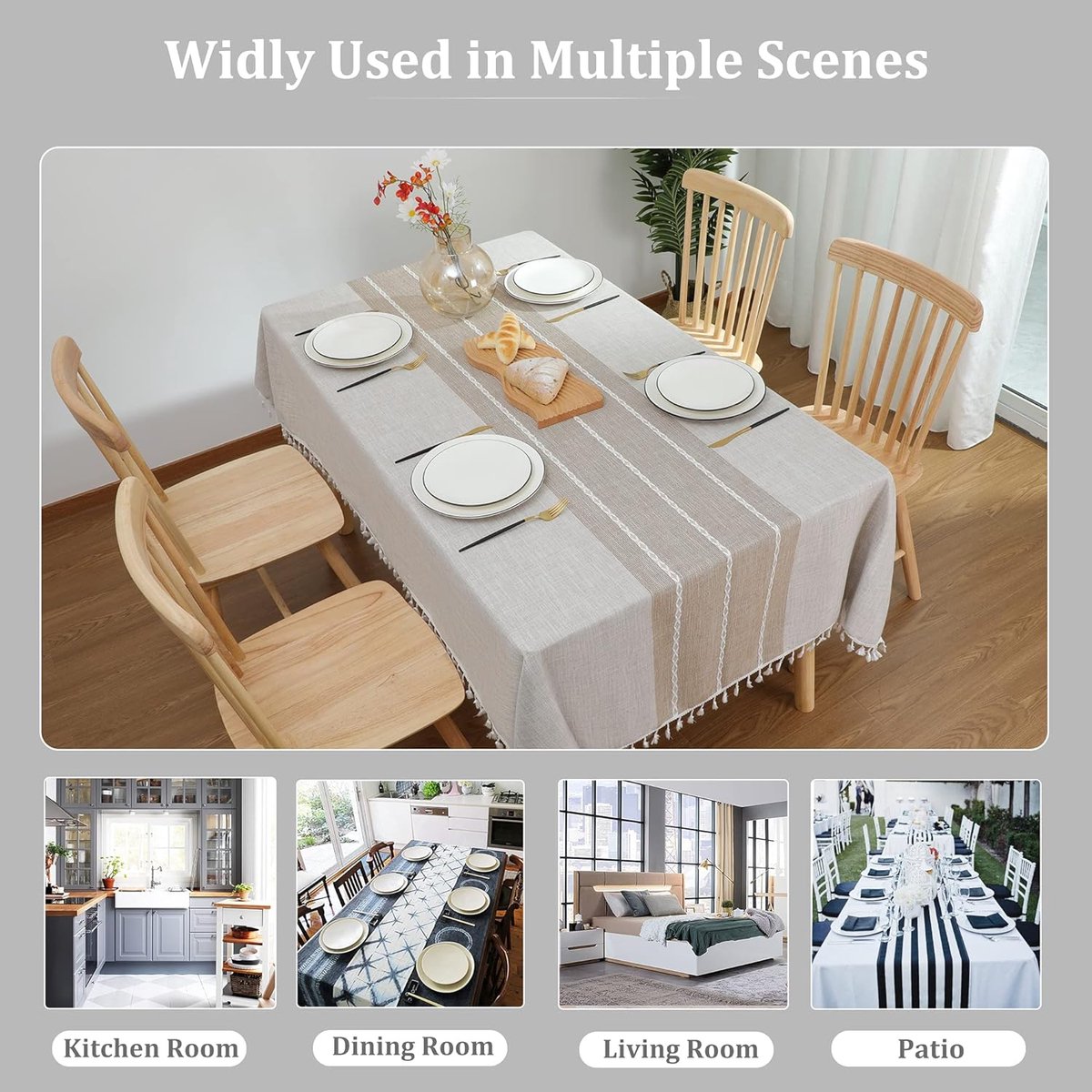 Tablecloth - 140x300cm - Luxury Stylish Oilcloth - Beautiful Protecttable - Water-repellent Tablecloth - Anti-Slip Oilcloth - Heat-resistant Tablecloths - Cotton Tablecloth - Image 3
