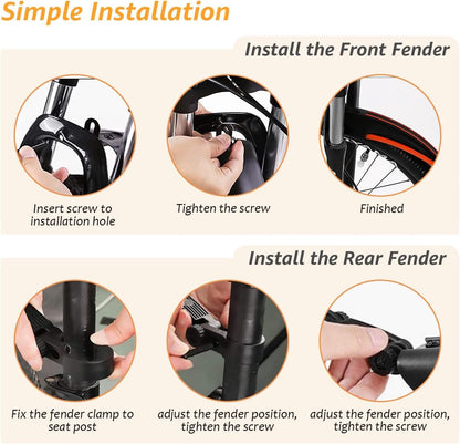 Bicycle Mudguard Set - Mountain Bike Mudguard - Adjustable - Suitable for City and Trekking Bikes - Black - Suitable for 20/22/24/26 inch bikes - Image 4