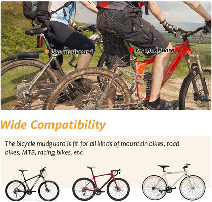 Bicycle Mudguard Set - Mountain Bike Mudguard - Adjustable - Suitable for City and Trekking Bikes - Black - Suitable for 20/22/24/26 inch bikes - Image 5