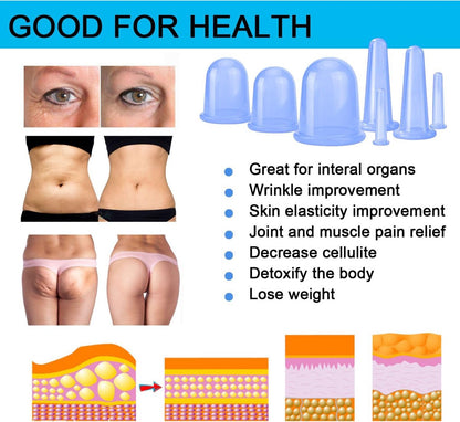 Cellulite Cups - Cupping For Cellulite - Premium Quality Cupping Set (7-Piece) - Cupping Cups - Full Body - Cupping Cups Massage - For Face, Arms And Legs - Blue - Vacuum Silicone Cupping Set - Anti-Orange Peel - Anti-Cellulite Massage - Image 2