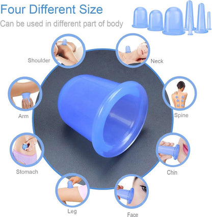 Cellulite Cups - Cupping For Cellulite - Premium Quality Cupping Set (7-Piece) - Cupping Cups - Full Body - Cupping Cups Massage - For Face, Arms And Legs - Blue - Vacuum Silicone Cupping Set - Anti-Orange Peel - Anti-Cellulite Massage - Image 3