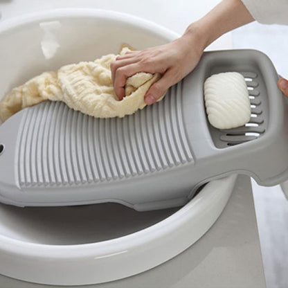 Washboard - Mini Hand Washboard - Underwear Washboard - Washboard for Children - Non-slip - Household Use for Students - Used for Washing Clothes and Small Items by Hand - Perfect for Washing Clothes and Socks - Plastic - Grey - Image 2