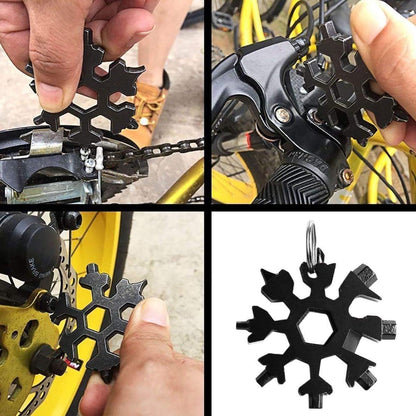 18-in-1 - Snowflake Keychain - multi-tool portable keychain - Wrench - screwdriver - bottle opener - Multi-tool - universal tool - multi-tool card - compact - pocket - outdoor adventure tool - Gift - stainless - Image 4