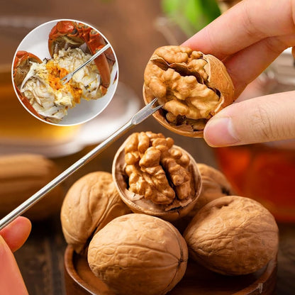Nutcracker - Stainless Steel - Walnut / Nut Cracker - Walnut Cracker - Fork with Pulp Extractor - Pulp Extraction - Chestnut Clip - Nutcracker - Kitchen Utensils - Ideal for Walnuts, Hazelnuts, Chestnuts, Nuts and Other Dried Fruits - Image 3