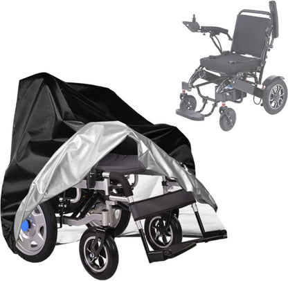 Wheelchair Protective Cover - Universal - Wheelchair Cover - Premium Wheelchair Cover - 130 x 115 x 75 Cm - With Drawstring - Mobility Scooter Protective Cover - Rain Cover - Waterproof - Wheelchair - Black