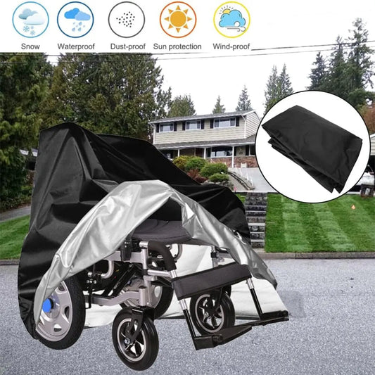 Wheelchair Protective Cover - Universal - Wheelchair Cover - Premium Wheelchair Cover - 130 x 115 x 75 Cm - With Drawstring - Mobility Scooter Protective Cover - Rain Cover - Waterproof - Wheelchair - Black - Image 3