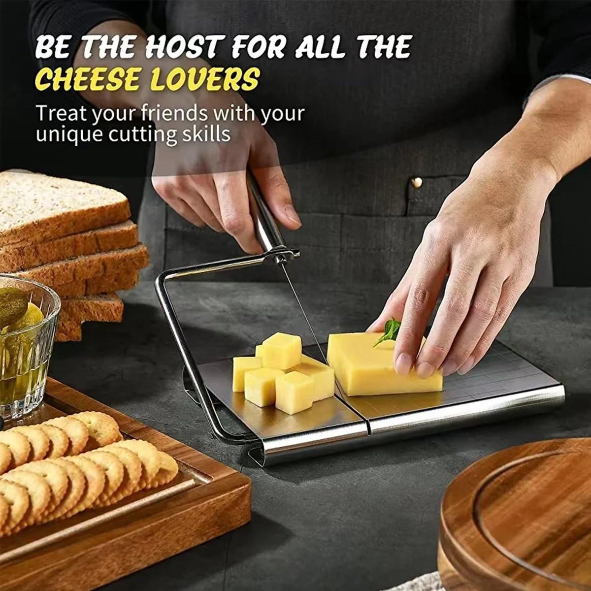 Cheese slicer young cheese - OUCONGK Cheese slicer stainless steel wire butter bread sandwich Cheese slicer young cheese - Image 2