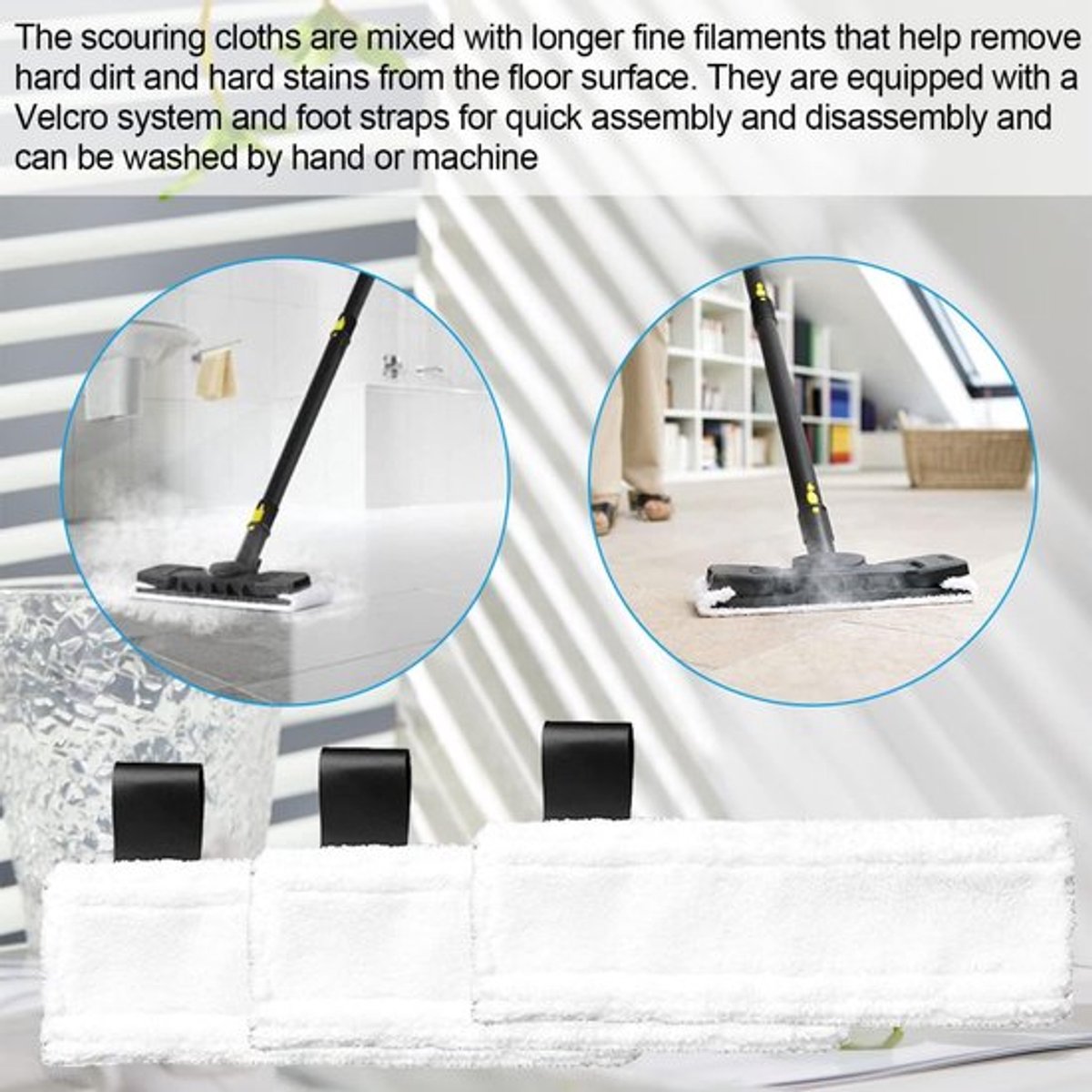 Accessory Set Suitable For Kärcher Easyfix Sc2, Sc3, Sc4 & Sc5 - Steam Cleaner Accessories - 12-Piece - Replacement Microfiber Cloths - Mop Pad - Steam Cleaner Brushes - Replacement Parts - Powerful Stain Removal - Image 2