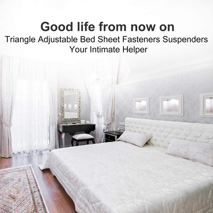 Bed Sheet Tensioners - 4 Pieces - Duvet Sheet Tensioner Clips - Duvet Clamps - Duvet Cover Tensioners - Sheet Clips - Adjustable - Sheet Suspenders - Fitted Sheet Clamps - Bed Sheet Clips - Say Goodbye to Messy Sheets - Won't Shift - Black - Image 5