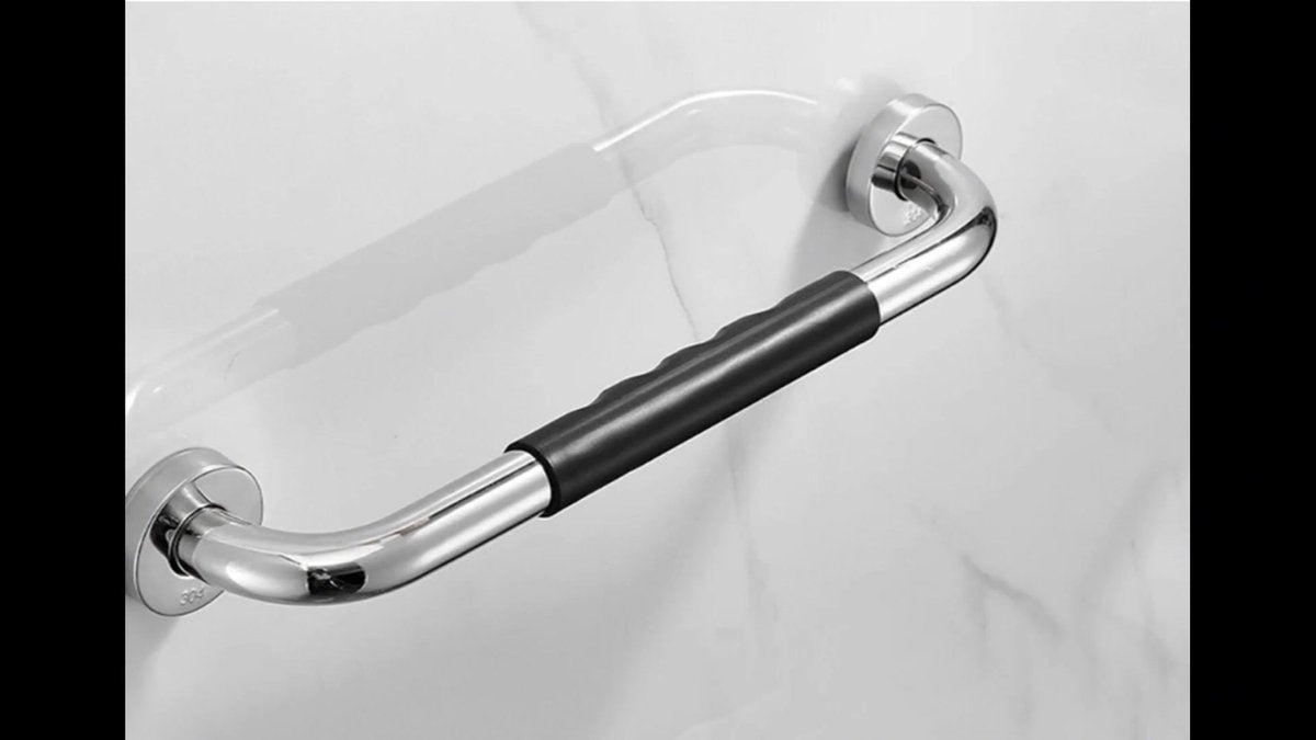 Wall Bracket - Extra Grip - Handle/Wall Grab Bar for Bathroom/Shower/Toilet - 30cm - Toilet Grab Bar - Bath Grab Bar - Shower Grab Bar - Non-Slip Grab Bar - Bathroom - Kitchen - Stairs - Kitchen Cabinet Handle - Furniture Hardware - Mounting Hardware Incl - Image 2