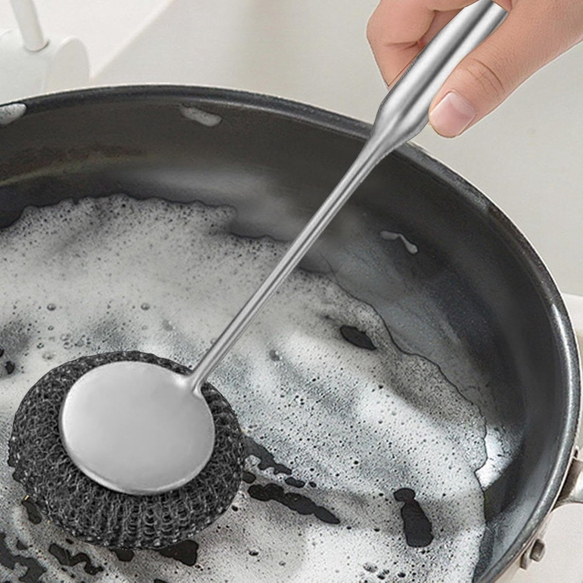 Dish Brush - 2 Pieces - Dish Brushes - Cleaning Brush with Handle - Household Products - Cleaning Products - Household Kitchen Accessories - Cleaning - Washing Up - 27 Cm - Black - Image 3