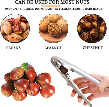 Nutcracker - Professional Walnut / Nut Cracker - Portable Christmas Nutcracker - Universal Chestnut Clip - High Quality Chestnut Tongs - nutcracker - Walnut Cracker - for walnuts / chestnuts / pecans and other nuts - Stainless Steel - Image 5