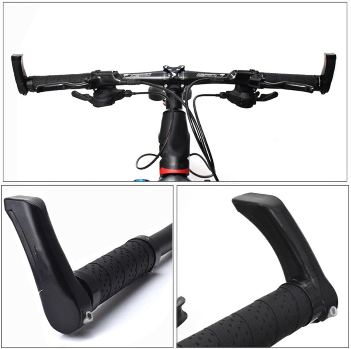 Bicycle Handlebars - 1 pair Assistant Handlebars - Professional Anti-slip Handlebars - Ergonomic Handlebar Set - Sturdy Bikegrips - Easy to mount - Lightweight - Universal - Ideal for Bicycles / Scooters / Everyday cyclists / Cycling enthusiasts - Image 2