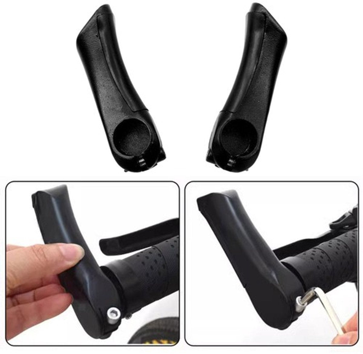 Bicycle Handlebars - 1 pair Assistant Handlebars - Professional Anti-slip Handlebars - Ergonomic Handlebar Set - Sturdy Bikegrips - Easy to mount - Lightweight - Universal - Ideal for Bicycles / Scooters / Everyday cyclists / Cycling enthusiasts - Image 5